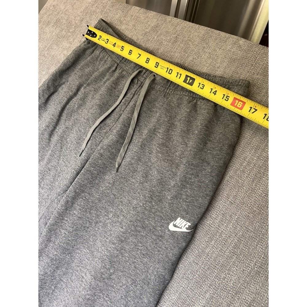 Nike Sweatpants Men's Large Gray Fleece Drawstring Lounge Athletic Pants - Picture 3 of 8